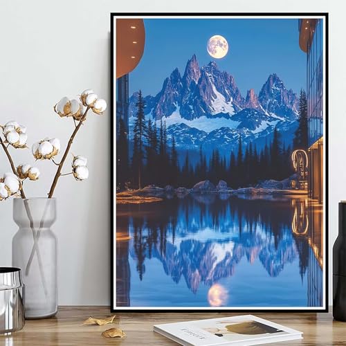 Diamond Painting Berg Diamond Painting XXL 60x80 cm, 5D Crystal Art Landschaft Muster DIY Runden Steine Vollbohrer Mosaik Bastelset Erwachsene für Zimmer Deko Wohnzimmer, Geschenke -ly25082C5ZQ8 Diamond Painting Berg Diamond Painting XXL 60x80 cm, 5D Crystal Art Landschaft Muster DIY Runden Steine Vollbohrer Mosaik Bastelset Erwachsene für Zimmer Deko Wohnzimmer, Geschenke -ly25082C5ZQ8 von LUOLYYEI
