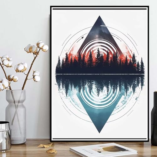 Diamond Painting Berg Diamond Painting XXL 90×120cm, 5D Crystal Art Wald Muster DIY Runden Steine Vollbohrer Mosaik Bastelset Erwachsene für Zimmer Deko Wohnzimmer, Geschenke für Frauen -ly2508242 von LUOLYYEI