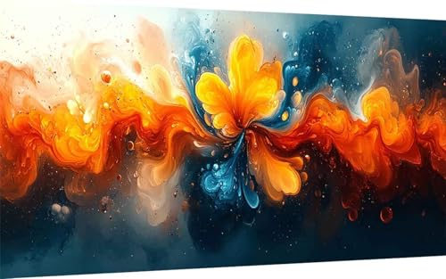 Diamond Painting Blume Diamond Painting XXL 100x300 cm, 5D Crystal Art Anlage Muster DIY Eckige Steine Vollbohrer Mosaik Bastelset Erwachsene für Zimmer Deko Wohnzimmer, Wanddeko, Geschenke -ly2507X4 von LUOLYYEI