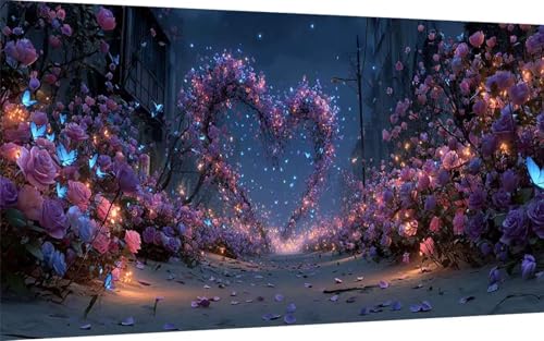 Diamond Painting Blume Diamond Painting XXL 70x140cm, 5D Crystal Art Anlage Muster DIY Eckige Steine Vollbohrer Mosaik Bastelset Erwachsene für Zimmer Deko Wohnzimmer, Wanddeko, Geschenke -ly250735 von LUOLYYEI