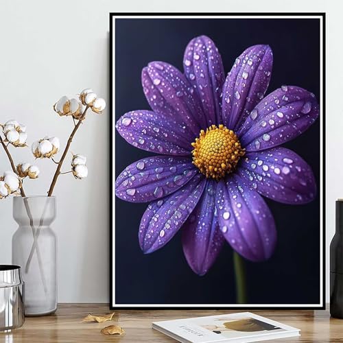 Diamond Painting Chrysantheme Diamond Painting XXL 30x40cm, 5D Crystal Art Blume Muster DIY Runden Steine Vollbohrer Mosaik Bastelset Erwachsene für Zimmer Deko Wohnzimmer, Geschenke -ly25082P3 von LUOLYYEI