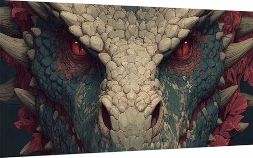 Diamond Painting Drachen Diamond Painting XXL 30x60cm, 5D Crystal Art Tier Muster DIY Eckige Steine Vollbohrer Mosaik Bastelset Erwachsene für Zimmer Deko Wohnzimmer, Wanddeko, Geschenke -ly25074A von LUOLYYEI