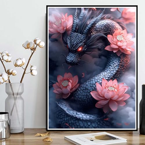 Diamond Painting Drachen Diamond Painting XXL 50×70cm, 5D Crystal Art Lotus Muster DIY Runden Steine Vollbohrer Mosaik Bastelset Erwachsene für Zimmer Deko Wohnzimmer, Geschenke für Frauen -ly250825M Diamond Painting Drachen Diamond Painting XXL 50×70cm, 5D Crystal Art Lotus Muster DIY Runden Steine Vollbohrer Mosaik Bastelset Erwachsene für Zimmer Deko Wohnzimmer, Geschenke für Frauen -ly250825M von LUOLYYEI