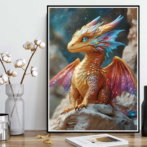 Diamond Painting Drachen Diamond Painting XXL 60×80cm, 5D Crystal Art Tier Muster DIY Runden Steine Vollbohrer Mosaik Bastelset Erwachsene für Zimmer Deko Wohnzimmer, Geschenke für Frauen -ly25082W9 Diamond Painting Drachen Diamond Painting XXL 60×80cm, 5D Crystal Art Tier Muster DIY Runden Steine Vollbohrer Mosaik Bastelset Erwachsene für Zimmer Deko Wohnzimmer, Geschenke für Frauen -ly25082W9 von LUOLYYEI