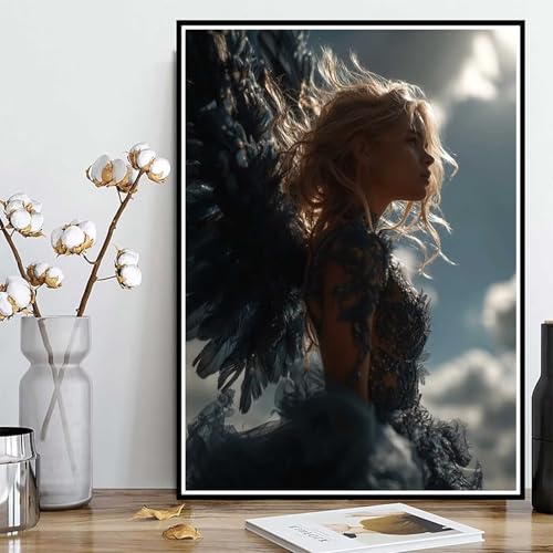 Diamond Painting Engel Diamond Painting XXL 90×120cm, 5D Crystal Art Frau Muster DIY Runden Steine Vollbohrer Mosaik Bastelset Erwachsene für Zimmer Deko Wohnzimmer, Geschenke für Frauen -ly2508248 von LUOLYYEI