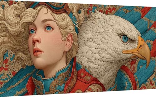 Diamond Painting Erwachsene, Diamond Painting Adler Crystal Art Tier Muster 5D DIY Diamant Malerei Cross Stitch Stickerei Basteln Erwachsene Set für Deko Wohnzimmer, Geschenke (40x80 cm) -ly2507XB von LUOLYYEI