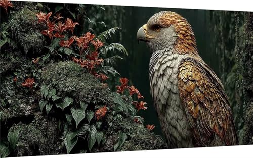 Diamond Painting Erwachsene, Diamond Painting Adler Crystal Art Tier Muster 5D DIY Diamant Malerei Cross Stitch Stickerei Basteln Erwachsene Set für Deko Wohnzimmer, Geschenke (60x120 cm) -ly250738 von LUOLYYEI