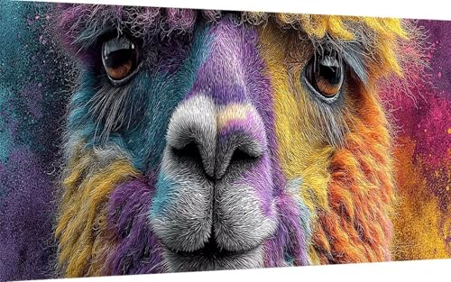 Diamond Painting Erwachsene, Diamond Painting Alpaka Crystal Art Tier Muster 5D DIY Diamant Malerei Cross Stitch Stickerei Basteln Erwachsene Set für Deko Wohnzimmer, Geschenke 80x160 cm -ly25071K von LUOLYYEI