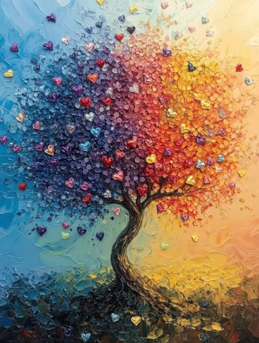 Diamond Painting Erwachsene, Diamond Painting Baum Crystal Art Landschaft Muster 5D DIY Diamant Malerei Cross Stitch Stickerei Basteln Erwachsene Set für Deko Wohnzimmer, Geschenke 60x80 cm -ly25082Q2 von LUOLYYEI