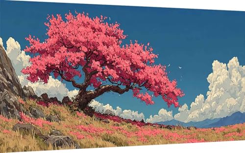 Diamond Painting Erwachsene, Diamond Painting Baum Crystal Art Landschaft Muster 5D DIY Diamant Malerei Cross Stitch Stickerei Basteln Erwachsene Set für Deko Wohnzimmer (40x80 cm) -ly2507AW9K7 von LUOLYYEI