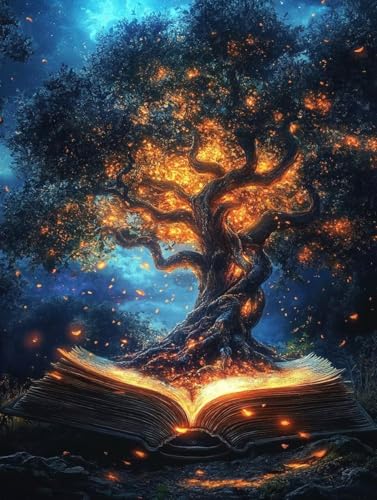 Diamond Painting Erwachsene, Diamond Painting Baum des Lebens Crystal Art Buch Muster 5D DIY Diamant Malerei Cross Stitch Stickerei Basteln Erwachsene Set für Deko Wohnzimmer 30x40 cm -ly25082LA von LUOLYYEI
