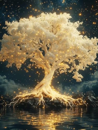 Diamond Painting Erwachsene, Diamond Painting Baum des Lebens Crystal Art Landschaft Muster 5D DIY Diamant Malerei Cross Stitch Stickerei Basteln Erwachsene Set, Deko Wohnzimmer 100x135 cm -ly25082J4 von LUOLYYEI