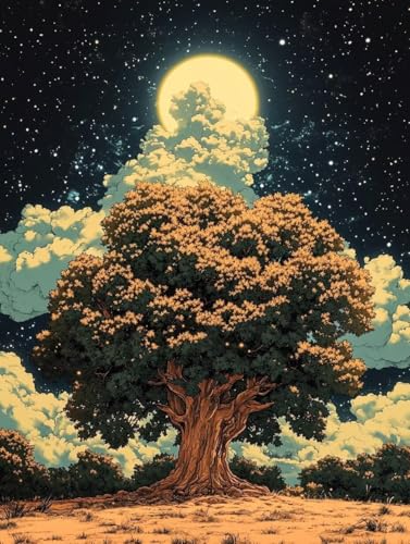 Diamond Painting Erwachsene, Diamond Painting Baum des Lebens Crystal Art Sternenhimmel Muster 5D DIY Diamant Malerei Cross Stitch Stickerei Basteln Erwachsene Set, Deko Wohnzimmer 30×40cm -ly250828D von LUOLYYEI