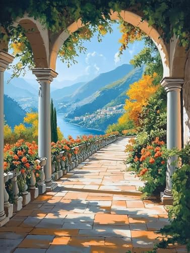 Diamond Painting Erwachsene, Diamond Painting Berg Crystal Art Landschaft Muster 5D DIY Diamant Malerei Cross Stitch Stickerei Basteln Erwachsene Set für Deko Wohnzimmer, Geschenke 30x40cm -ly2508223 von LUOLYYEI