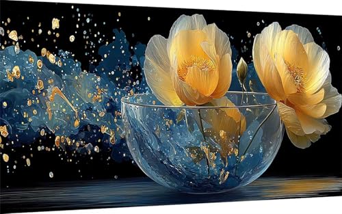 Diamond Painting Erwachsene, Diamond Painting Blume Crystal Art Anlage Muster 5D DIY Diamant Malerei Cross Stitch Stickerei Basteln Erwachsene Set für Deko Wohnzimmer, Geschenke (40x80 cm) -ly25073H von LUOLYYEI