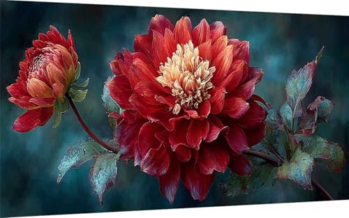 Diamond Painting Erwachsene, Diamond Painting Blume Crystal Art Anlage Muster 5D DIY Diamant Malerei Cross Stitch Stickerei Basteln Erwachsene Set für Deko Wohnzimmer, Geschenke (60x120 cm) -ly25076C von LUOLYYEI