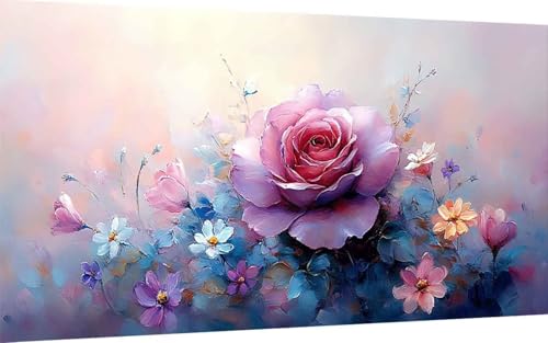Diamond Painting Erwachsene, Diamond Painting Blume Crystal Art Anlage Muster 5D DIY Diamant Malerei Cross Stitch Stickerei Basteln Erwachsene Set für Deko Wohnzimmer, Geschenke (80x160 cm) -ly250783 von LUOLYYEI