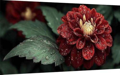 Diamond Painting Erwachsene, Diamond Painting Blume Crystal Art Anlage Muster 5D DIY Diamant Malerei Cross Stitch Stickerei Basteln Erwachsene Set für Deko Wohnzimmer, Geschenke 40x80 cm -ly2507Z0 von LUOLYYEI