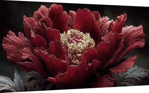 Diamond Painting Erwachsene, Diamond Painting Blume Crystal Art Färberdistel Muster 5D DIY Diamant Malerei Cross Stitch Stickerei Basteln Erwachsene Set für Deko Wohnzimmer (80x160 cm) -ly25073J von LUOLYYEI