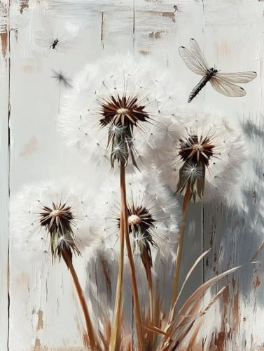 Diamond Painting Erwachsene, Diamond Painting Blume Crystal Art Libelle Muster 5D DIY Diamant Malerei Cross Stitch Stickerei Basteln Erwachsene Set für Deko Wohnzimmer, Geschenke 60×80cm -ly250820U von LUOLYYEI