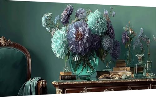 Diamond Painting Erwachsene, Diamond Painting Blume Crystal Art Vase Muster 5D DIY Diamant Malerei Cross Stitch Stickerei Basteln Erwachsene Set für Deko Wohnzimmer, Geschenke 100x200cm -ly2507U8 von LUOLYYEI