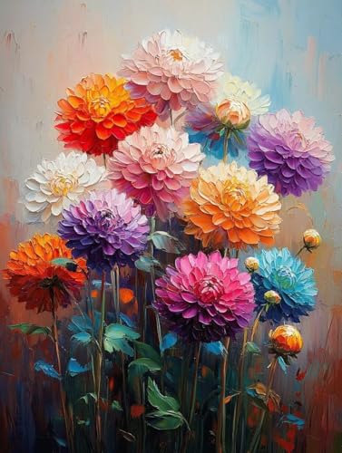 Diamond Painting Erwachsene, Diamond Painting Blumen Crystal Art Blume Muster 5D DIY Diamant Malerei Cross Stitch Stickerei Basteln Erwachsene Set für Deko Wohnzimmer, Geschenke 90x120 cm -ly25082GY von LUOLYYEI