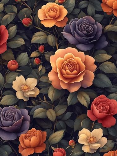 Diamond Painting Erwachsene, Diamond Painting Blumen Crystal Art Pflanzen Muster 5D DIY Diamant Malerei Cross Stitch Stickerei Basteln Erwachsene Set für Deko Wohnzimmer, Geschenke 40x50 cm -ly2508255 von LUOLYYEI
