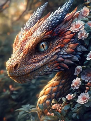 Diamond Painting Erwachsene, Diamond Painting Drachen Crystal Art Blume Muster 5D DIY Diamant Malerei Cross Stitch Stickerei Basteln Erwachsene Set für Deko Wohnzimmer, Geschenke 30x40cm -ly2508293 Diamond Painting Erwachsene, Diamond Painting Drachen Crystal Art Blume Muster 5D DIY Diamant Malerei Cross Stitch Stickerei Basteln Erwachsene Set für Deko Wohnzimmer, Geschenke 30x40cm -ly2508293 von LUOLYYEI