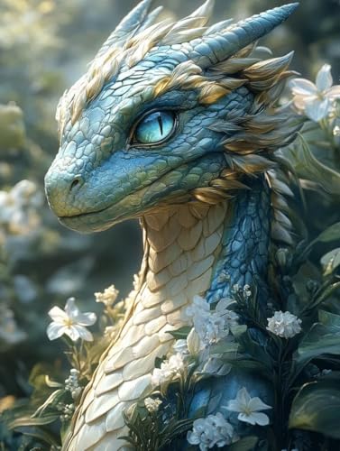 Diamond Painting Erwachsene, Diamond Painting Drachen Crystal Art Tier Muster 5D DIY Diamant Malerei Cross Stitch Stickerei Basteln Erwachsene Set für Deko Wohnzimmer, Geschenke 100×135cm -ly250821G von LUOLYYEI