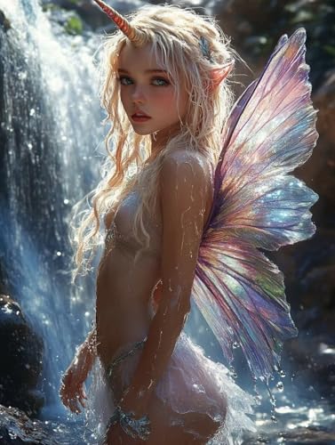 Diamond Painting Erwachsene, Diamond Painting Elf Crystal Art Stürze Muster 5D DIY Diamant Malerei Cross Stitch Stickerei Basteln Erwachsene Set für Deko Wohnzimmer, Geschenke 40x50cm -ly2508268 von LUOLYYEI