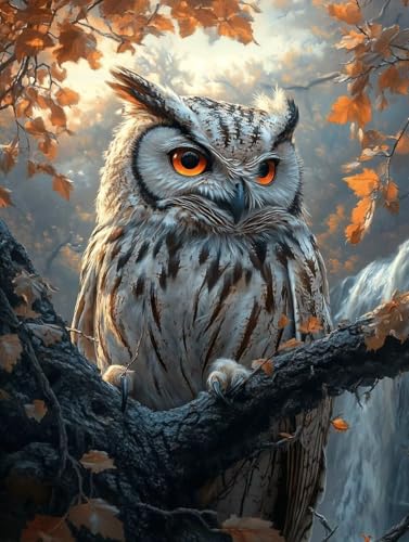 Diamond Painting Erwachsene, Diamond Painting Eule Crystal Art Stürze Muster 5D DIY Diamant Malerei Cross Stitch Stickerei Basteln Erwachsene Set für Deko Wohnzimmer, Geschenke 30x40cm -ly2508280 von LUOLYYEI