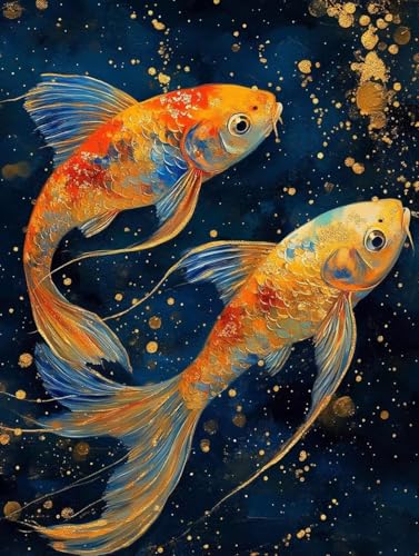 Diamond Painting Erwachsene, Diamond Painting Fisch Crystal Art Tier Muster 5D DIY Diamant Malerei Cross Stitch Stickerei Basteln Erwachsene Set für Deko Wohnzimmer, Geschenke 90x120 cm -ly25082O8 von LUOLYYEI