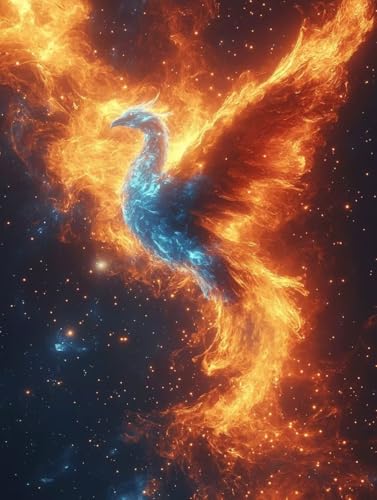 Diamond Painting Erwachsene, Diamond Painting Flamme Crystal Art Vogel Muster 5D DIY Diamant Malerei Cross Stitch Stickerei Basteln Erwachsene Set für Deko Wohnzimmer, Geschenke 90x120cm -ly25082P8 von LUOLYYEI