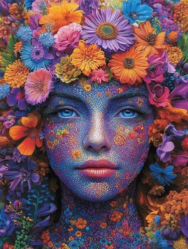Diamond Painting Erwachsene, Diamond Painting Frau Crystal Art Blumen Muster 5D DIY Diamant Malerei Cross Stitch Stickerei Basteln Erwachsene Set für Deko Wohnzimmer, Geschenke 30x40 cm -ly25082X6 von LUOLYYEI