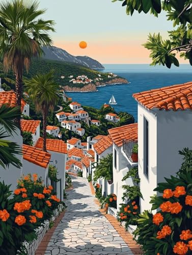 Diamond Painting Erwachsene, Diamond Painting Häuser Crystal Art Meer Muster 5D DIY Diamant Malerei Cross Stitch Stickerei Basteln Erwachsene Set für Deko Wohnzimmer, Geschenke 60×80cm -ly25082XJ Diamond Painting Erwachsene, Diamond Painting Häuser Crystal Art Meer Muster 5D DIY Diamant Malerei Cross Stitch Stickerei Basteln Erwachsene Set für Deko Wohnzimmer, Geschenke 60×80cm -ly25082XJ von LUOLYYEI