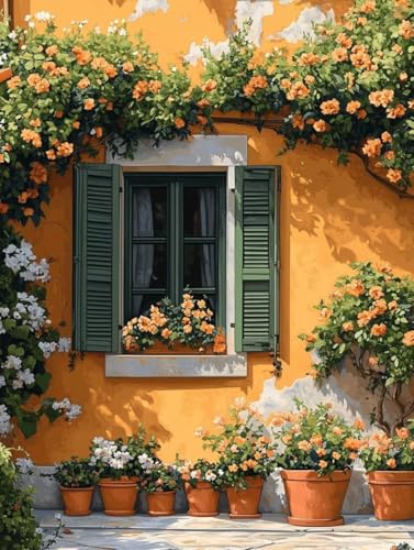 Diamond Painting Erwachsene, Diamond Painting Häuser Crystal Art Pflanzen Muster 5D DIY Diamant Malerei Cross Stitch Stickerei Basteln Erwachsene Set für Deko Wohnzimmer, Geschenke 90×120cm -ly25082QD von LUOLYYEI