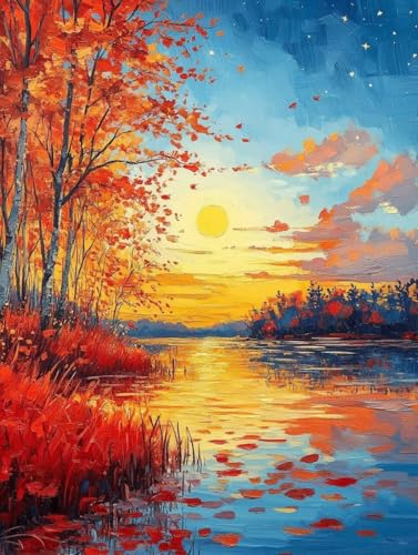 Diamond Painting Erwachsene, Diamond Painting Herbst Crystal Art Sonne Muster 5D DIY Diamant Malerei Cross Stitch Stickerei Basteln Erwachsene Set für Deko Wohnzimmer, Geschenke 30×40cm -ly25082Z6 Diamond Painting Erwachsene, Diamond Painting Herbst Crystal Art Sonne Muster 5D DIY Diamant Malerei Cross Stitch Stickerei Basteln Erwachsene Set für Deko Wohnzimmer, Geschenke 30×40cm -ly25082Z6 von LUOLYYEI