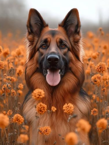 Diamond Painting Erwachsene, Diamond Painting Hund Crystal Art Gras Muster 5D DIY Diamant Malerei Cross Stitch Stickerei Basteln Erwachsene Set für Deko Wohnzimmer, Geschenke 100×135cm -ly25082I7 von LUOLYYEI