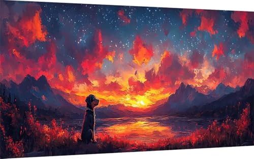 Diamond Painting Erwachsene, Diamond Painting Hund Crystal Art Sternenhimmel Muster 5D DIY Diamant Malerei Cross Stitch Stickerei Basteln Erwachsene Set für Deko Wohnzimmer 40x80cm -ly250719VS1 Diamond Painting Erwachsene, Diamond Painting Hund Crystal Art Sternenhimmel Muster 5D DIY Diamant Malerei Cross Stitch Stickerei Basteln Erwachsene Set für Deko Wohnzimmer 40x80cm -ly250719VS1 von LUOLYYEI