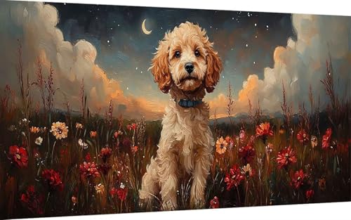 Diamond Painting Erwachsene, Diamond Painting Hund Crystal Art Tier Muster 5D DIY Diamant Malerei Cross Stitch Stickerei Basteln Erwachsene Set für Deko Wohnzimmer, Geschenke (60x120 cm) -ly2507356 von LUOLYYEI
