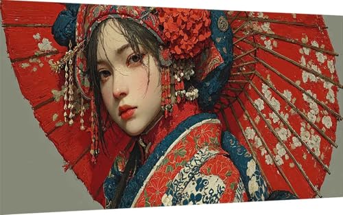 Diamond Painting Erwachsene, Diamond Painting Japan Crystal Art Frau Muster 5D DIY Diamant Malerei Cross Stitch Stickerei Basteln Erwachsene Set für Deko Wohnzimmer, Geschenke (80x160 cm) -ly2507TH von LUOLYYEI