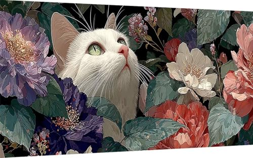 Diamond Painting Erwachsene, Diamond Painting Katze Crystal Art Blume Muster 5D DIY Diamant Malerei Cross Stitch Stickerei Basteln Erwachsene Set für Deko Wohnzimmer, Geschenke 80x160cm -ly2507A4 Diamond Painting Erwachsene, Diamond Painting Katze Crystal Art Blume Muster 5D DIY Diamant Malerei Cross Stitch Stickerei Basteln Erwachsene Set für Deko Wohnzimmer, Geschenke 80x160cm -ly2507A4 von LUOLYYEI