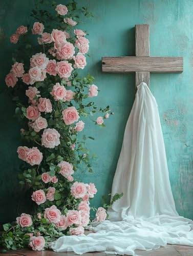 Diamond Painting Erwachsene, Diamond Painting Kreuzen Crystal Art Rose Muster 5D DIY Diamant Malerei Cross Stitch Stickerei Basteln Erwachsene Set für Deko Wohnzimmer, Geschenke 30×40cm -ly2508287 von LUOLYYEI