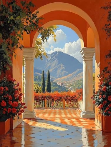 Diamond Painting Erwachsene, Diamond Painting Landschaft Crystal Art Berg Muster 5D DIY Diamant Malerei Cross Stitch Stickerei Basteln Erwachsene Set für Deko Wohnzimmer, Geschenke 40x50cm -ly25082DA von LUOLYYEI