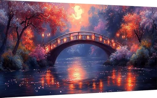 Diamond Painting Erwachsene, Diamond Painting Landschaft Crystal Art Wald Muster 5D DIY Diamant Malerei Cross Stitch Stickerei Basteln Erwachsene Set für Deko Wohnzimmer (100x200 cm) -ly250710D2K von LUOLYYEI