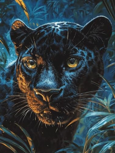 Diamond Painting Erwachsene, Diamond Painting Leopard Crystal Art Dschungel Muster 5D DIY Diamant Malerei Cross Stitch Stickerei Basteln Erwachsene Set für Deko Wohnzimmer 30×40cm -ly2508278R5U von LUOLYYEI