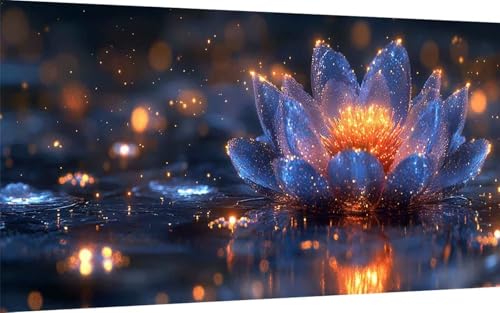 Diamond Painting Erwachsene, Diamond Painting Lotus Crystal Art Blume Muster 5D DIY Diamant Malerei Cross Stitch Stickerei Basteln Erwachsene Set für Deko Wohnzimmer, Geschenke (60x120 cm) -ly25073O von LUOLYYEI