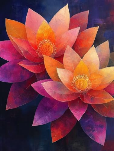 Diamond Painting Erwachsene, Diamond Painting Lotus Crystal Art Blume Muster 5D DIY Diamant Malerei Cross Stitch Stickerei Basteln Erwachsene Set für Deko Wohnzimmer, Geschenke 50x70 cm -ly25082TE von LUOLYYEI