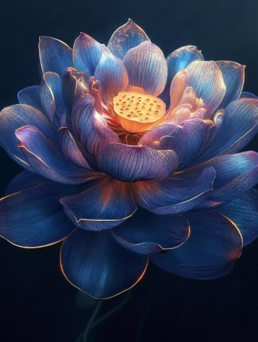 Diamond Painting Erwachsene, Diamond Painting Lotus Crystal Art Pflanzen Muster 5D DIY Diamant Malerei Cross Stitch Stickerei Basteln Erwachsene Set für Deko Wohnzimmer, Geschenke 30x40cm -ly2508249 von LUOLYYEI
