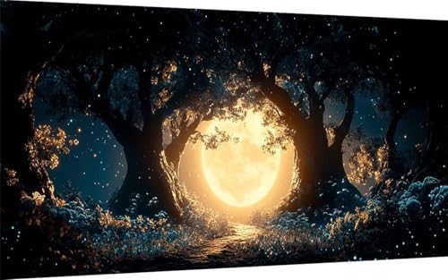 Diamond Painting Erwachsene, Diamond Painting Mond Crystal Art Wald Muster 5D DIY Diamant Malerei Cross Stitch Stickerei Basteln Erwachsene Set für Deko Wohnzimmer, Geschenke 40x80 cm -ly25074E Diamond Painting Erwachsene, Diamond Painting Mond Crystal Art Wald Muster 5D DIY Diamant Malerei Cross Stitch Stickerei Basteln Erwachsene Set für Deko Wohnzimmer, Geschenke 40x80 cm -ly25074E von LUOLYYEI